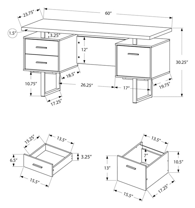 Teagan Reversible Desk - Light Taupe