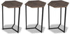 Cleo 3-Piece Chairside Table Package - Brown  