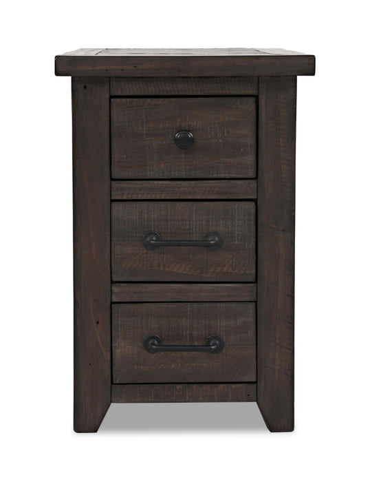 Morgan Chairside Table with USB - Brown