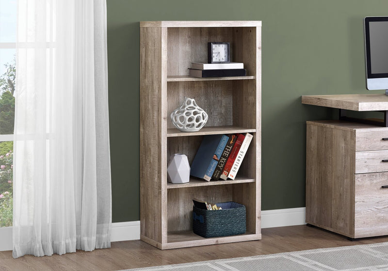 Slade 4-Shelf Bookcase - Taupe 