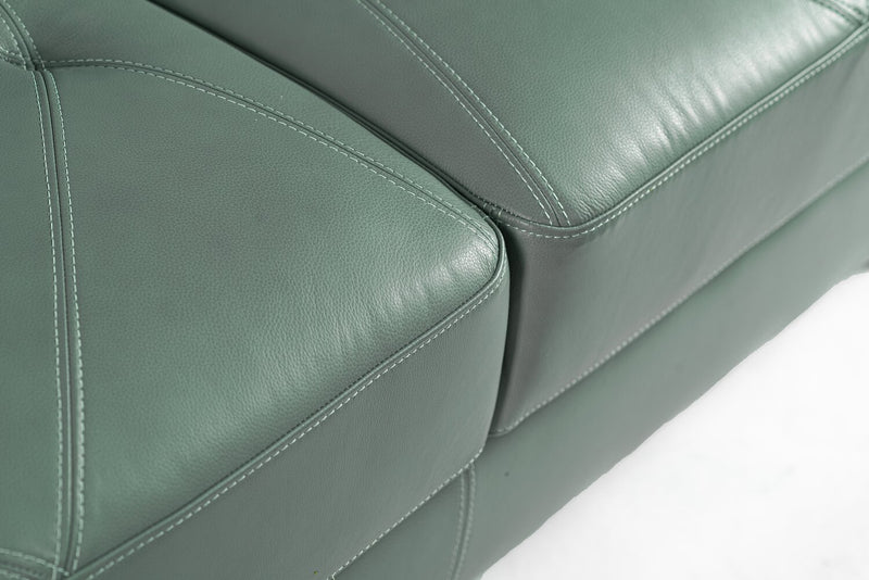 Vita 100% Genuine Leather Sofa - Seafoam