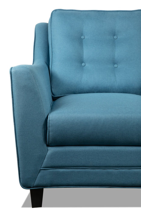 Novalee Linen-Look Fabric Chair - Blue