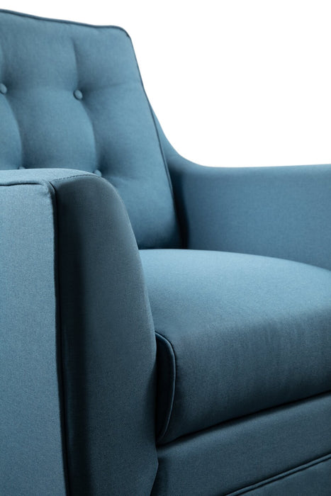 Novalee Linen-Look Fabric Chair - Blue