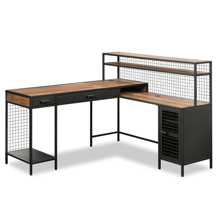 Tayla L-Shaped Desk - Vintage Oak