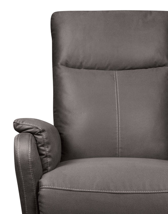 Eva Faux Suede Power Recliner - Dark Grey