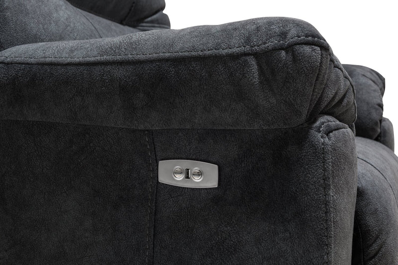 Gybson Polyester Power Recliner - Graphite