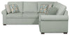 Haven 2-Piece Right-Facing Chenille Sectional with Sleeper Sofa - Seafoam