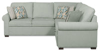 Scott Living Haven 2-Piece Right-Facing Chenille Fabric Sleeper Sectional - Seafoam Blue 