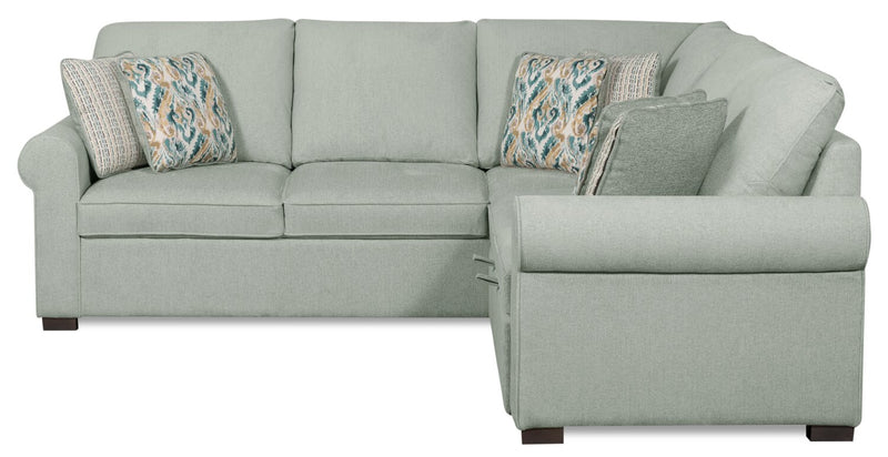 Haven 2-Piece Right-Facing Chenille Sectional with Sleeper Sofa - Seafoam