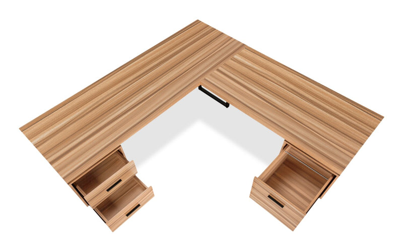 Marnie Reversible L-Shaped Corner Desk - Light Brown