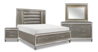 Max 6-Piece King Bedroom Package - Silver 