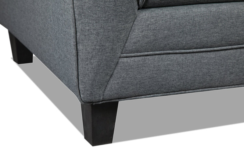 Novalee Linen-Look Fabric Loveseat - Grey