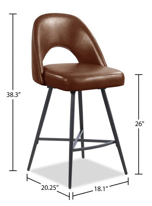 Elijah Swivel Counter-Height Stool - Brown