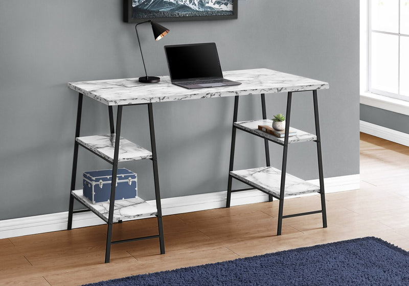 Jonnie Desk - White Marble-Look