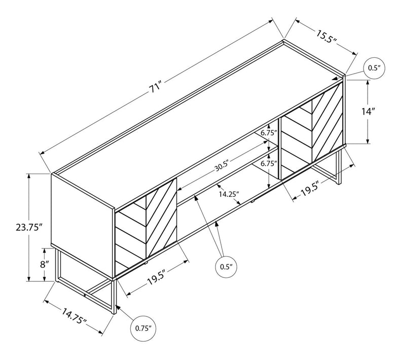 Archer 71\" TV Stand - Light Brown