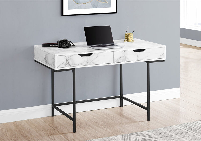 Butler Desk - White Marble-Look