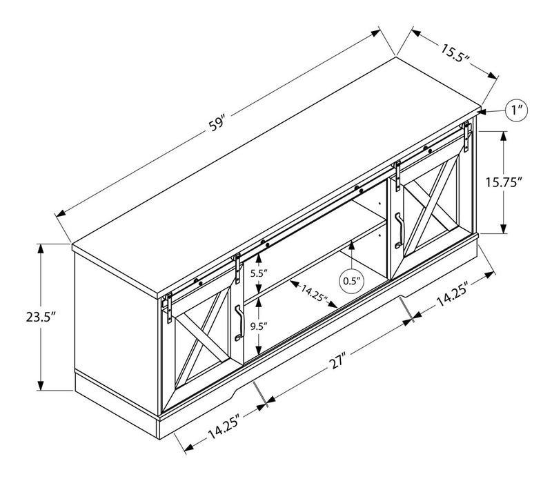 Marston 60” TV Stand - Brown