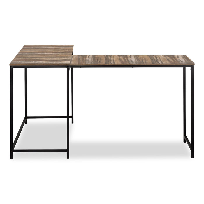 Karter L-Shaped Corner Desk - Brown 