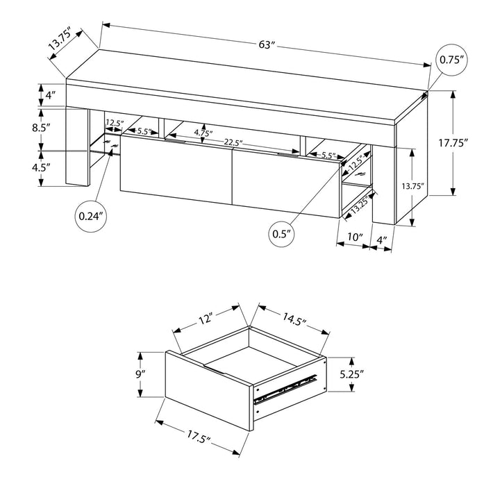Maggie 63\" TV Stand - White