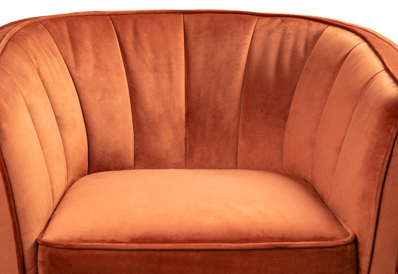 Brinley Velvet Accent Chair - Orange