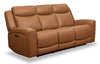 Prescott Genuine Leather Power Reclining Sofa - Butternut