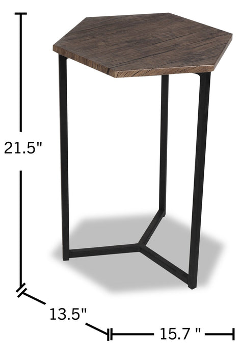 Cleo Chairside Table - Brown  