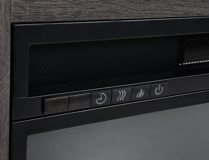 Antoni 62” TV Stand with Crystal Ember Firebox - Grey