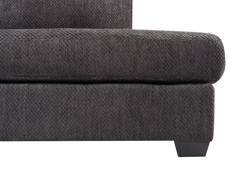 Morty 2-Piece Chenille Right-Facing Condo Sectional - Grey