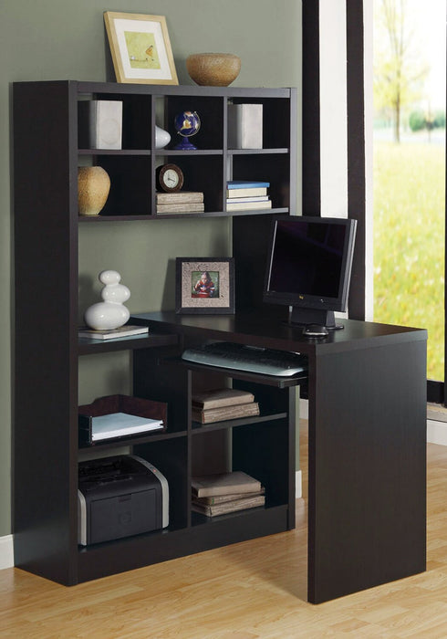 Mollie Reversible Desk with Bookcase - Espresso 
