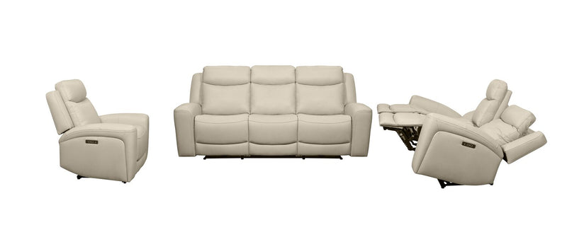 Prescott Genuine Leather Power Reclining Chair - Platinum