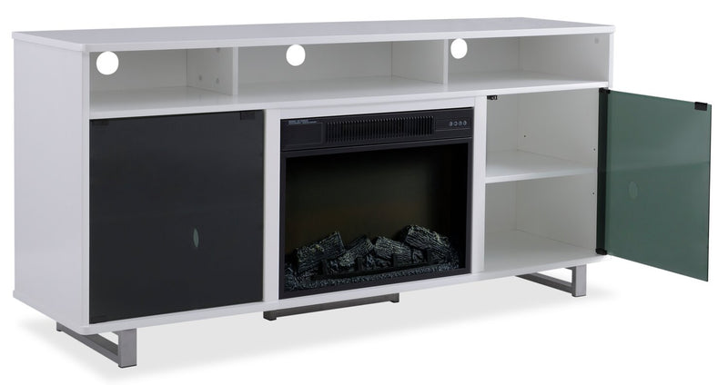Ignatius 64'' TV Stand with Log Firebox