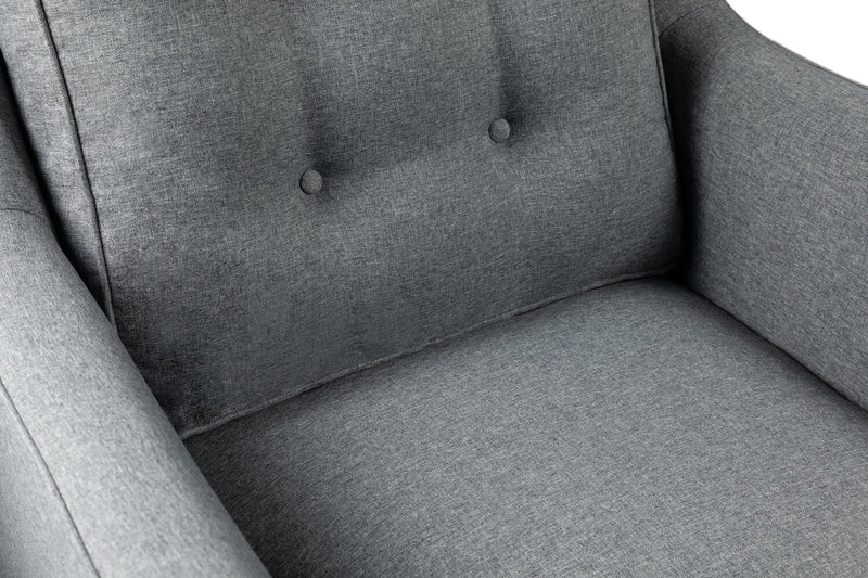 Novalee Linen-Look Fabric Chair - Grey