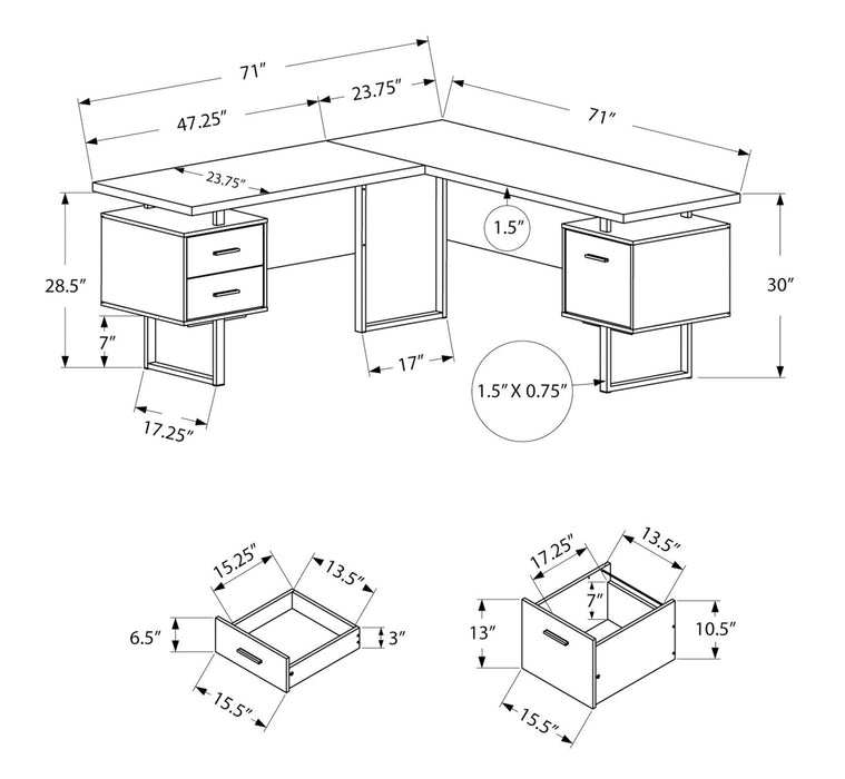 Marnie Reversible L-Shaped Corner Desk - Espresso 