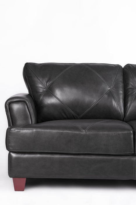 Vita 100% Genuine Leather Sofa - Charcoal