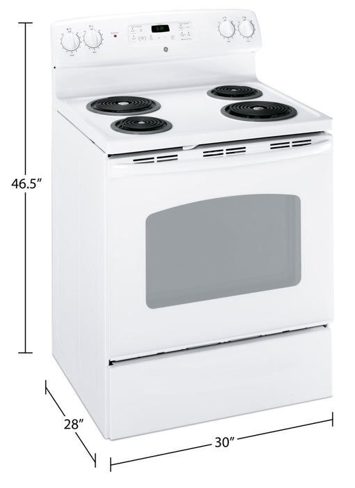 GE  5.0 Cu. Ft. Electric Freestanding Range - JCBP240DMWW