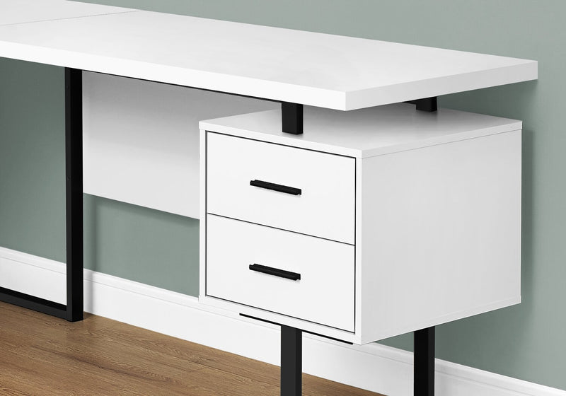 Marnie Reversible L-Shaped Corner Desk - White/Black