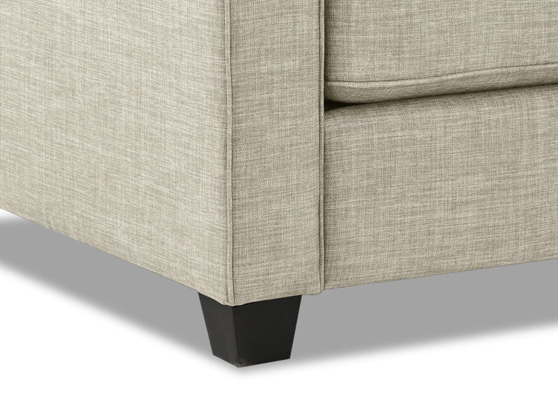 Sawyer Linen-Look Fabric Sofa - Light Grey