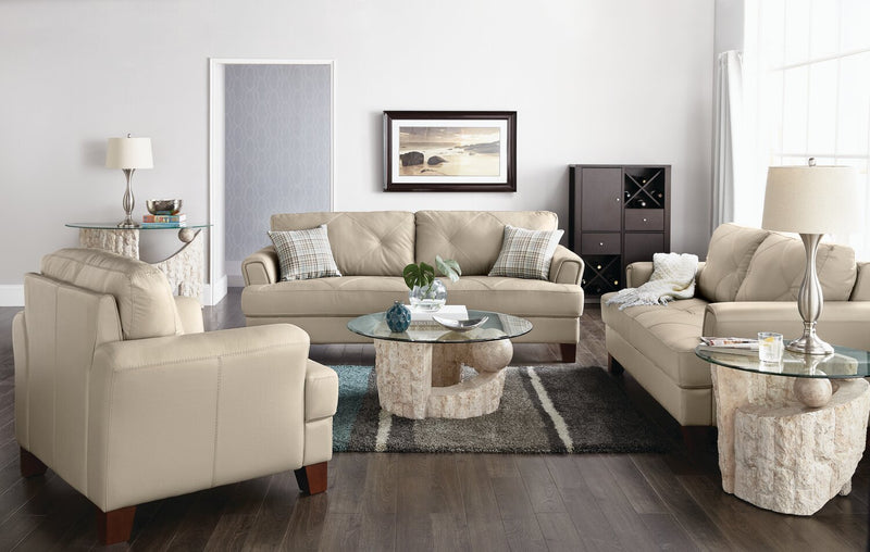 Vita 100% Genuine Leather Loveseat - Smoke