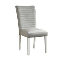 Garbo Dining Chair with Velvet Fabric, Wood - Grey 