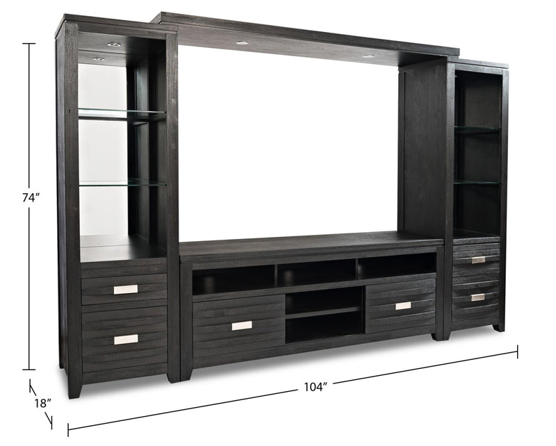 Bronx 4-Piece Entertainment Centre with 60\" TV Opening - Charcoal