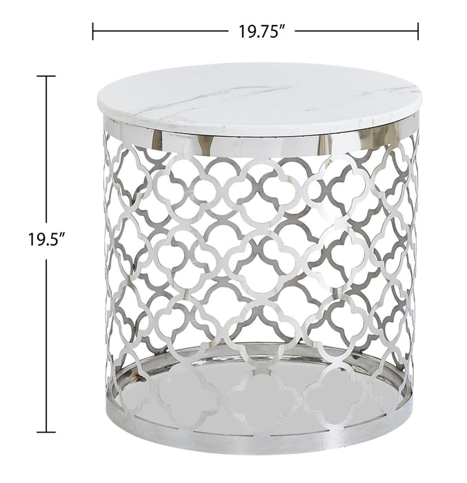 Belle End Table - White