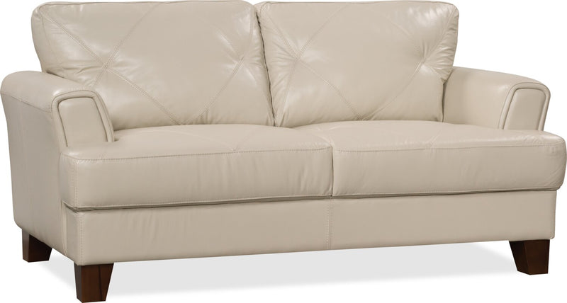 Vita 100% Genuine Leather Loveseat - Smoke
