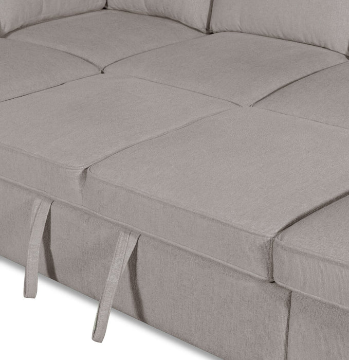 Haven 3-Piece Chenille Sleeper Sectional - Grey