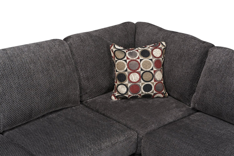 Morty 2-Piece Chenille Right-Facing Condo Sectional - Grey