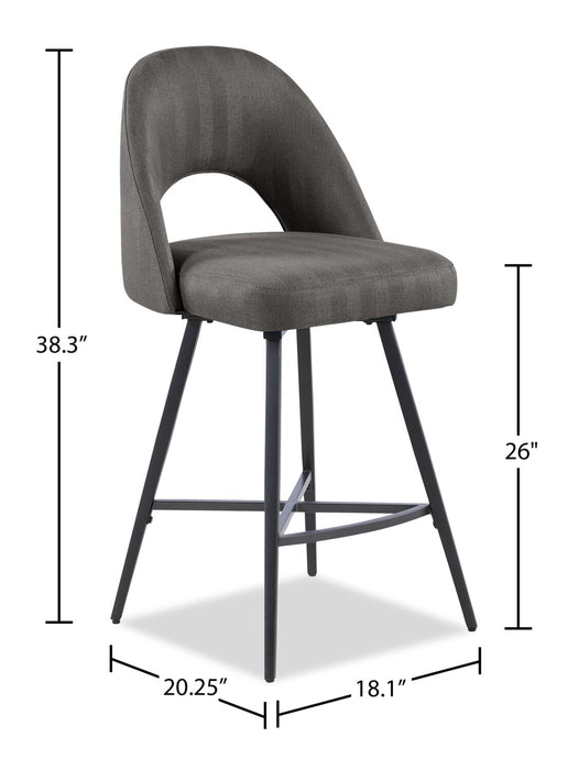 Elijah Swivel Counter-Height Stool - Grey