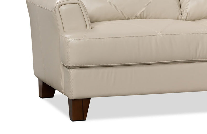 Vita 100% Genuine Leather Loveseat - Smoke