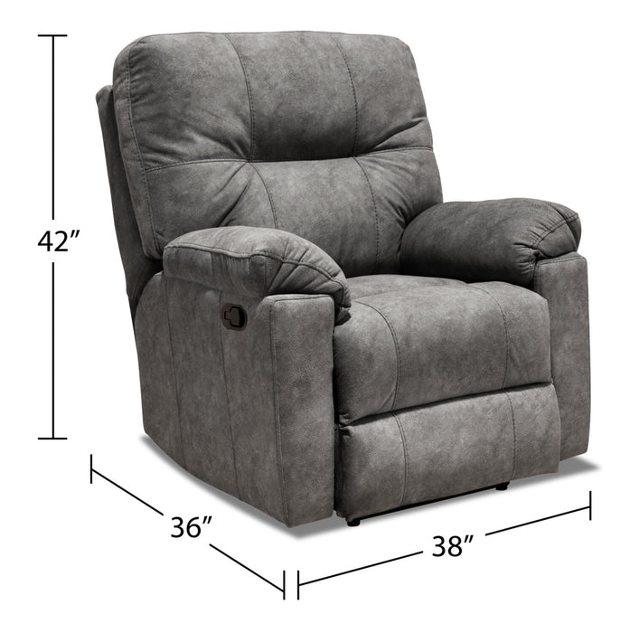 Gybson Polyester Recliner - Grey