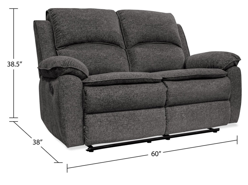 Chandler Chenille Reclining Loveseat - Grey