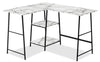 Evlin Corner Desk - White Marble-Look