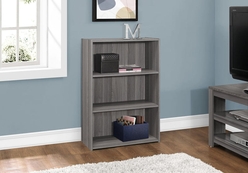 Slade 3-Shelf Bookcase - Grey